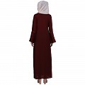 Casual A-line abaya with bell sleeves- Maroon Casual A-line abaya with bell sleeves- Maroon